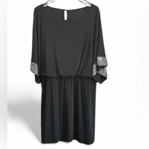 Black Dress with Sparkly Sleeves